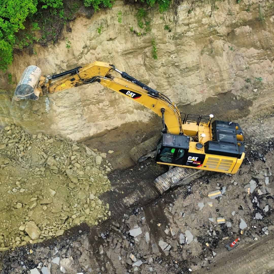 This is a photo taken at a construction site for the lone rock project this project has been built by Hoffman Construction Company