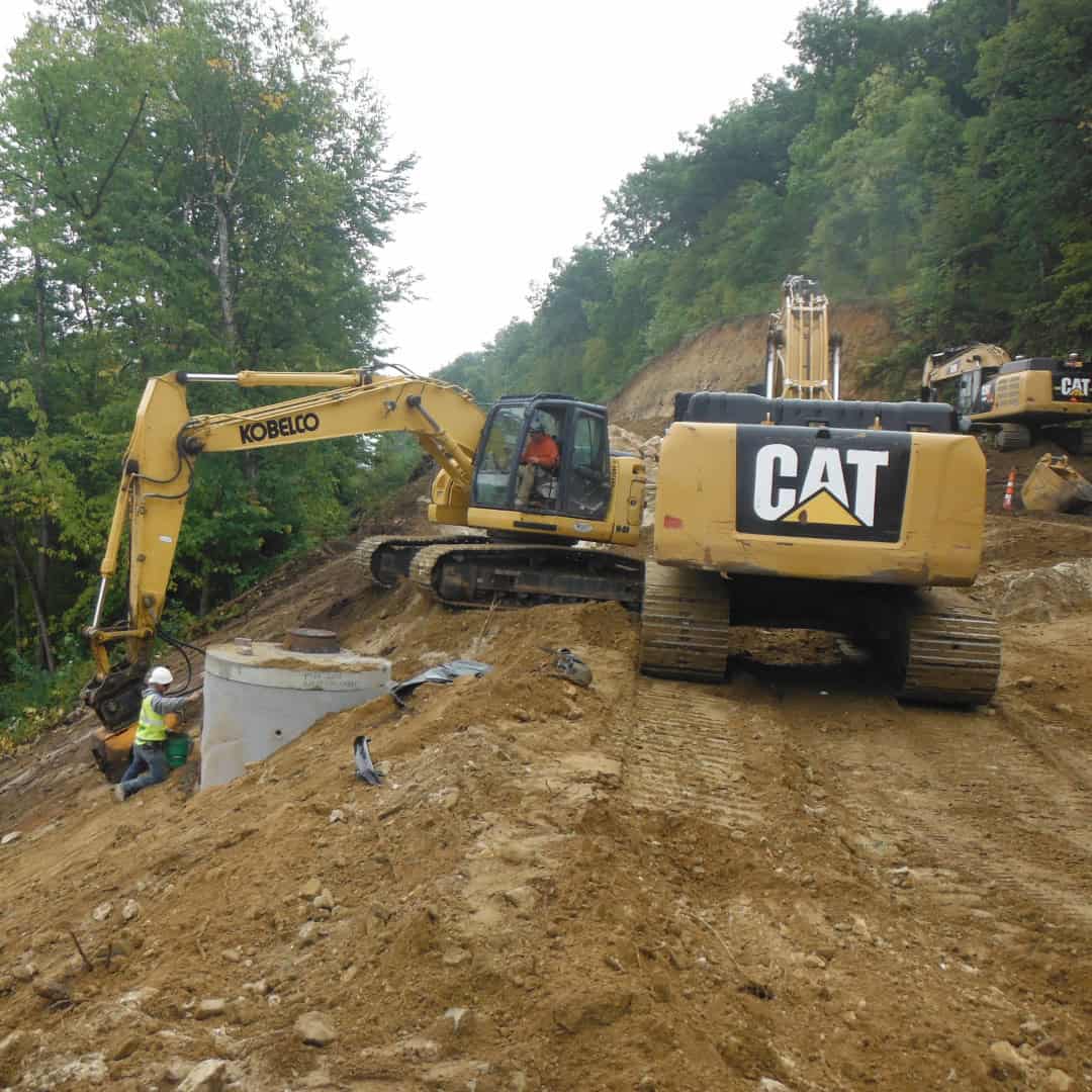 This is a photo taken at a construction site for the lone rock project this project has been built by Hoffman Construction Company