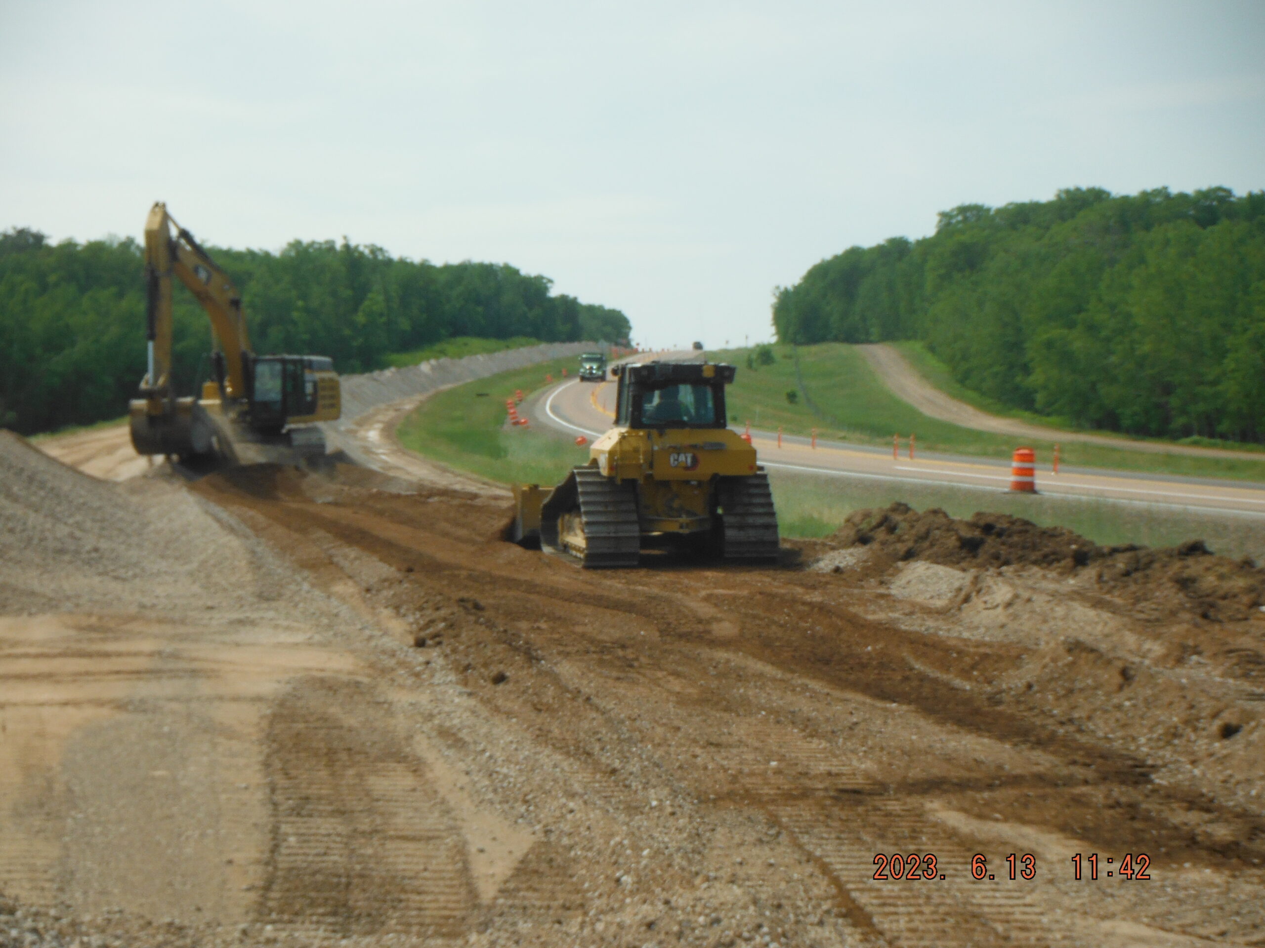 Photo of road construction job from Sarona a Hoffman Construction job