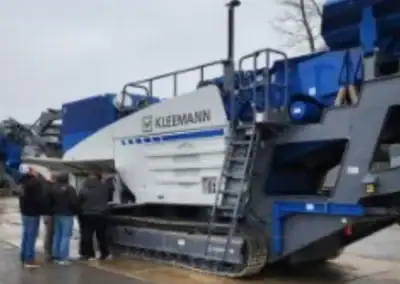 Training near a crushing machine