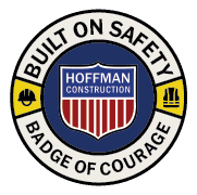 hoffman construction pin design for Badge of Courage Badge of Courage Logo, "Built on Safety" Badge of Courage
