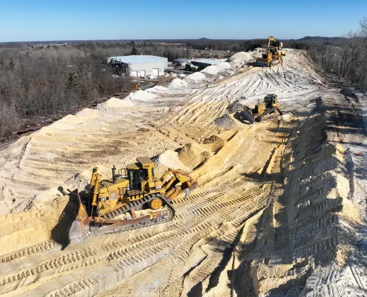 Tomah, Wisconsin construction project showing heavy construction equipment on a ramp